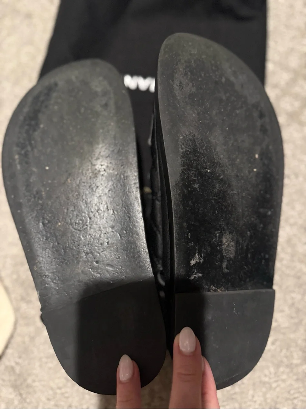CHANEL Black Quilted Leather Double-Strap Sandals with Gold CC Logo